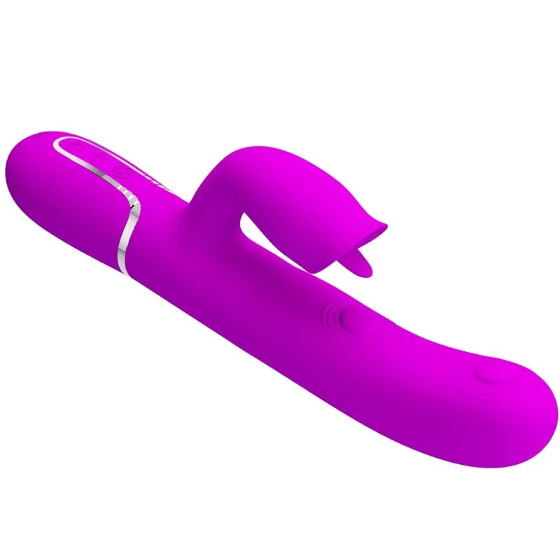 Pretty Love Rabbit Vibrator med Klitoris Slickstimulator – Fuchsia