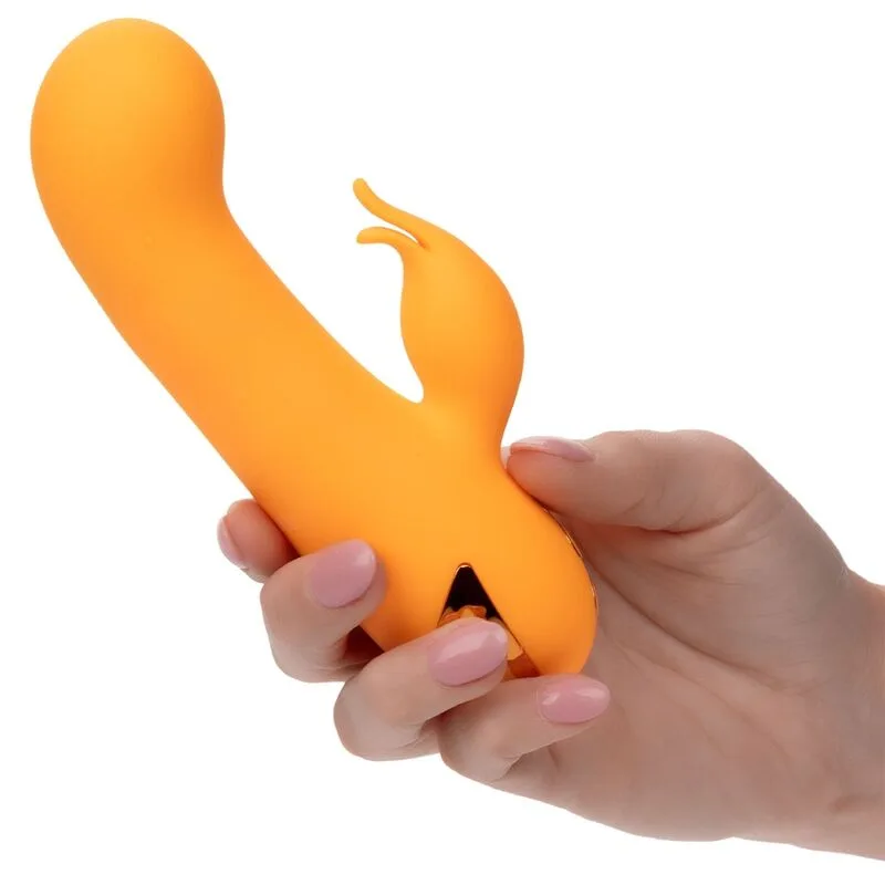 CalExotics California Dreaming Montecito Muse Dubbelstimulerande Rabbit-vibrator med Auto-Inflation – Orange