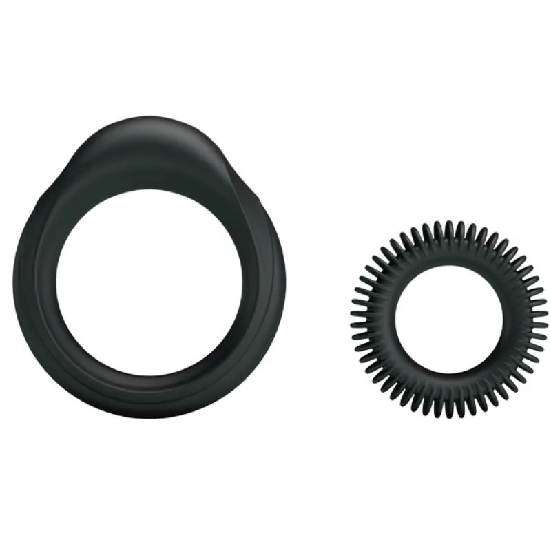 Baile - Manhood Dual Silicone Penis Ring Kit (Set of 2)