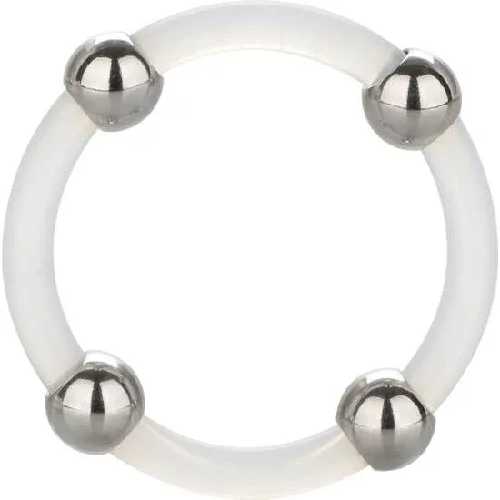 CalExotics - Steel Beaded Silicone Penile Ring - Large