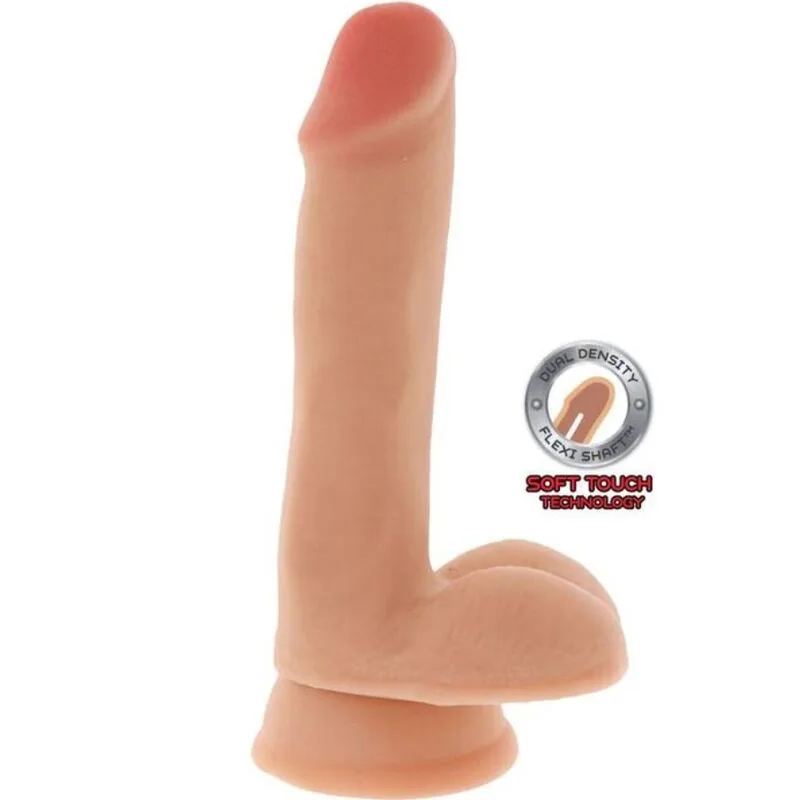 Get Real - Dual Density Dildo 17 CM With Balls - Skin Tone