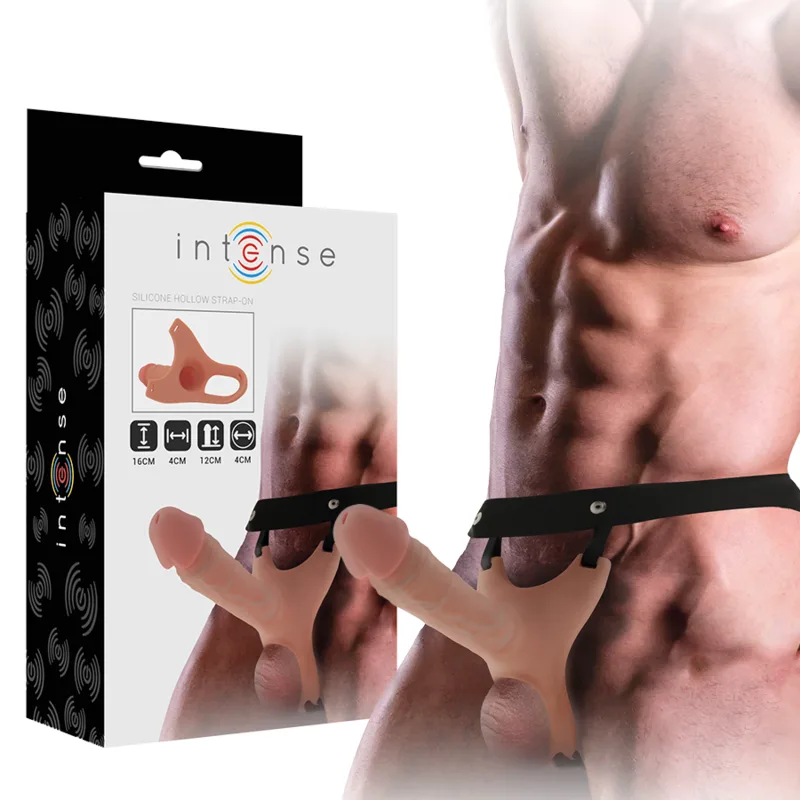 Intense – Hollow Strap-On Harness with Silicone Dildo 16 x 3.5 cm