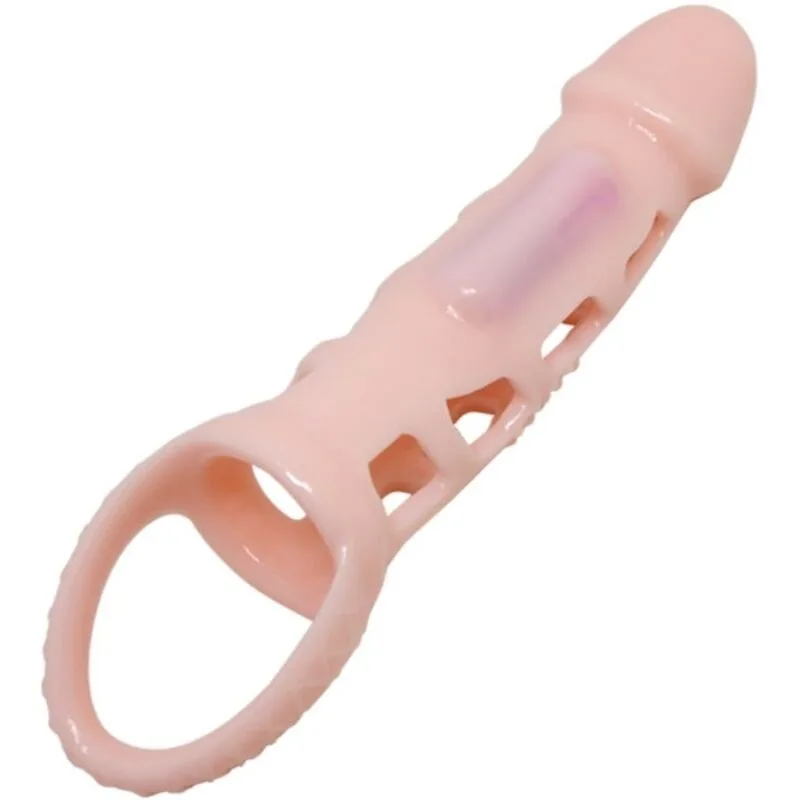 Pretty Love Harrison Vibrating Penis Extender Sleeve with Testicle Strap – 13.5 cm
