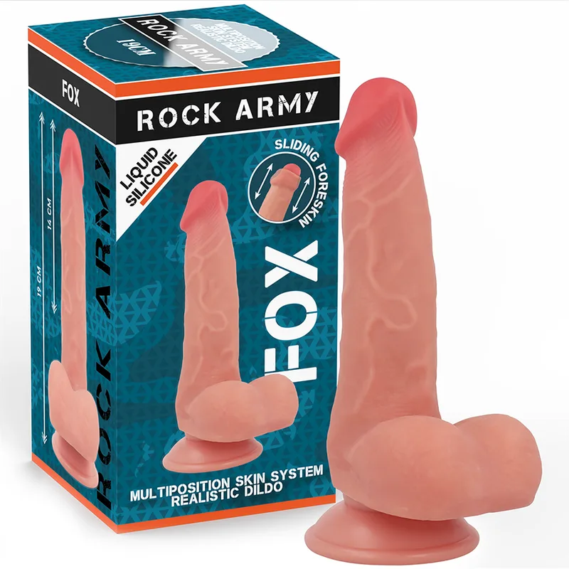 Rockarmy Liquid Silicone Fox Realistisk Dildo – 19 cm x 3,2 cm