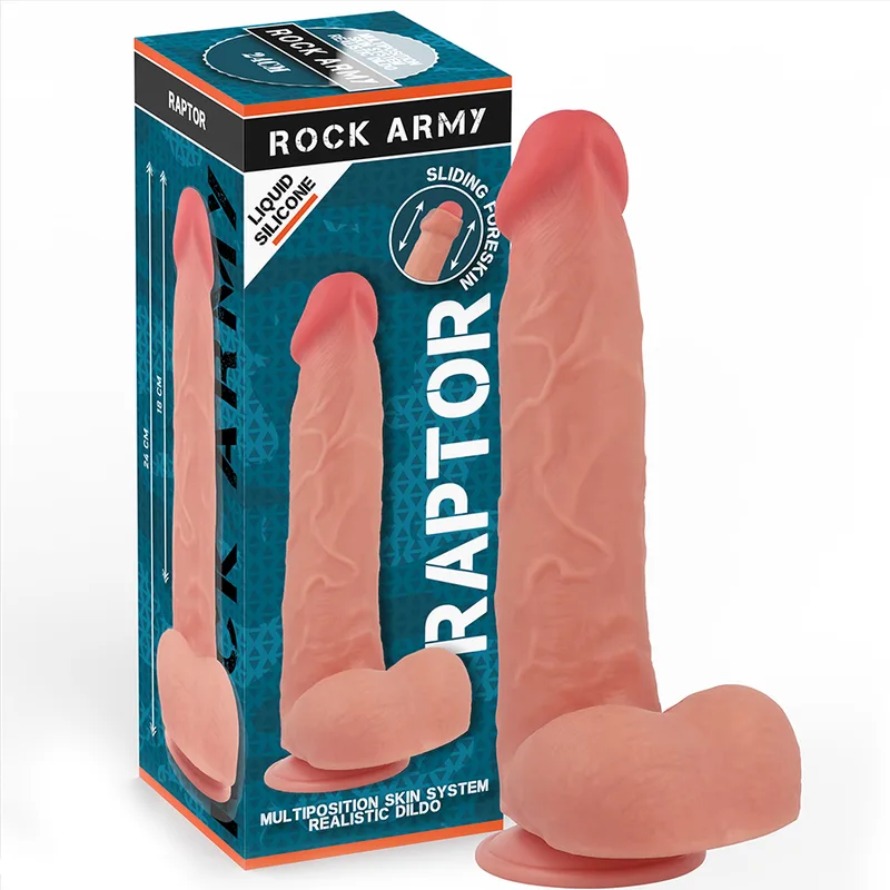 Rockarmy Liquid Silicone Raptor Realistisk Dildo – 24 cm x 4.4 cm