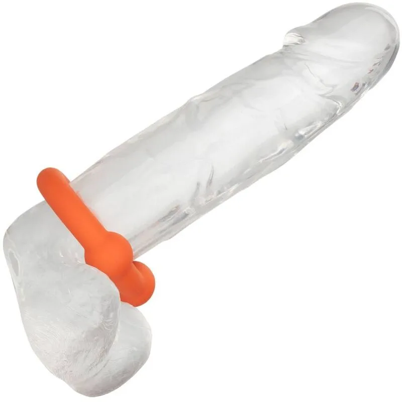 CalExotics - Alpha Dual Liquid Silicone Double Penis Ring - Orange