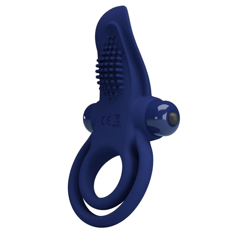 Pretty Love Bronson Double Vibrating Penis Ring – Blue