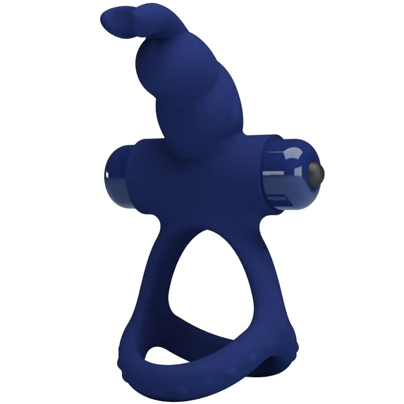 Pretty Love - Luchito Double Vibrating Rabbit Ring | Blue