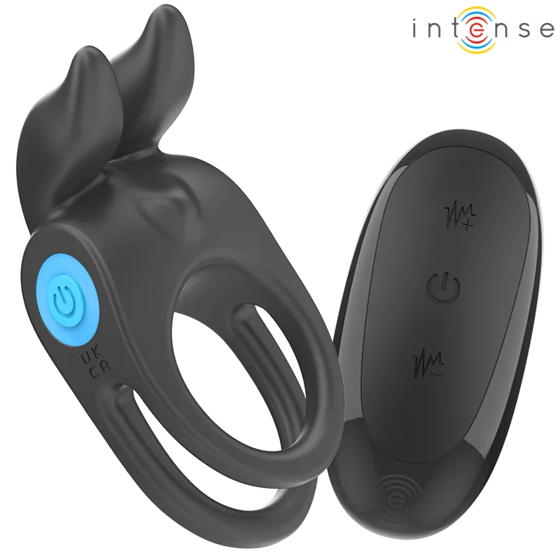 Intense – SAM Vibrerande Dubbel Penisring med Fjärrkontroll | 10 Vibrationsmodi | Svart