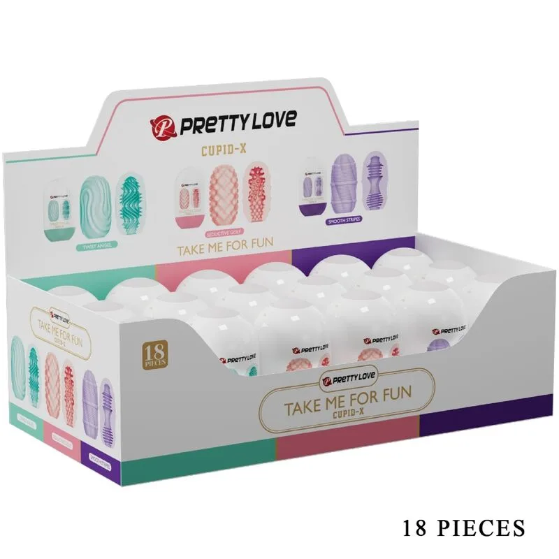 Pretty Love Cupid X Male Masturbator Sleeve Set – 18 Pieces with Varied Internal Textures