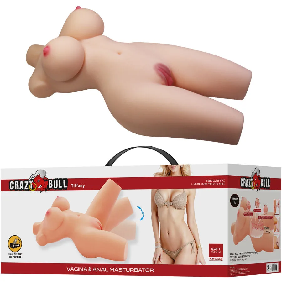 Crazy Bull - Tiffany Realistisk Kvinnlig Torso Onanileksak med Vaginal & Anal Stimulering - 5,5 KG