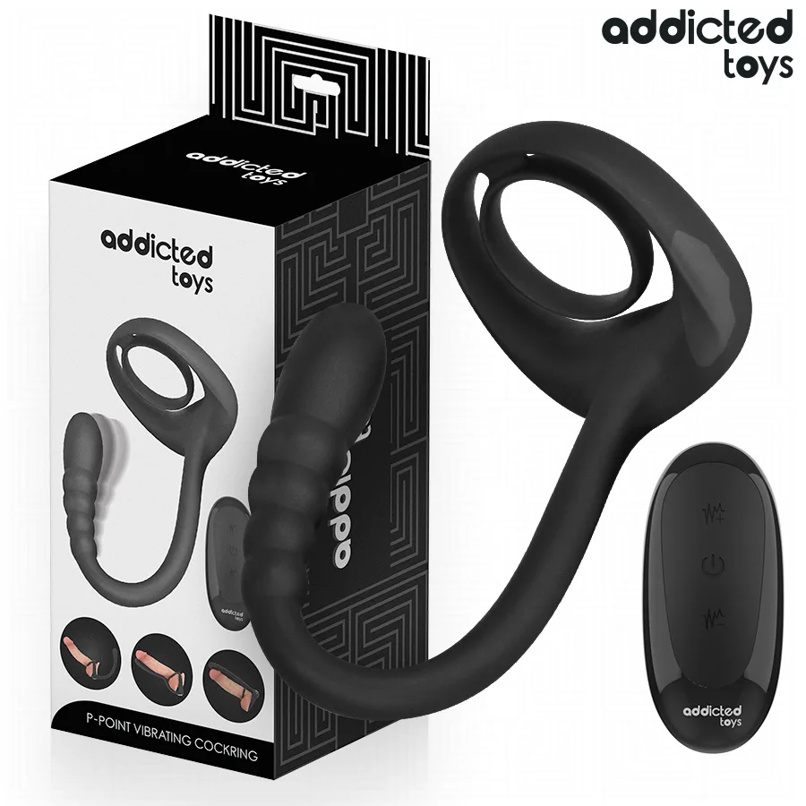 Addicted Toys - Prostata- och penisring med vibration och trådlös fjärrkontroll