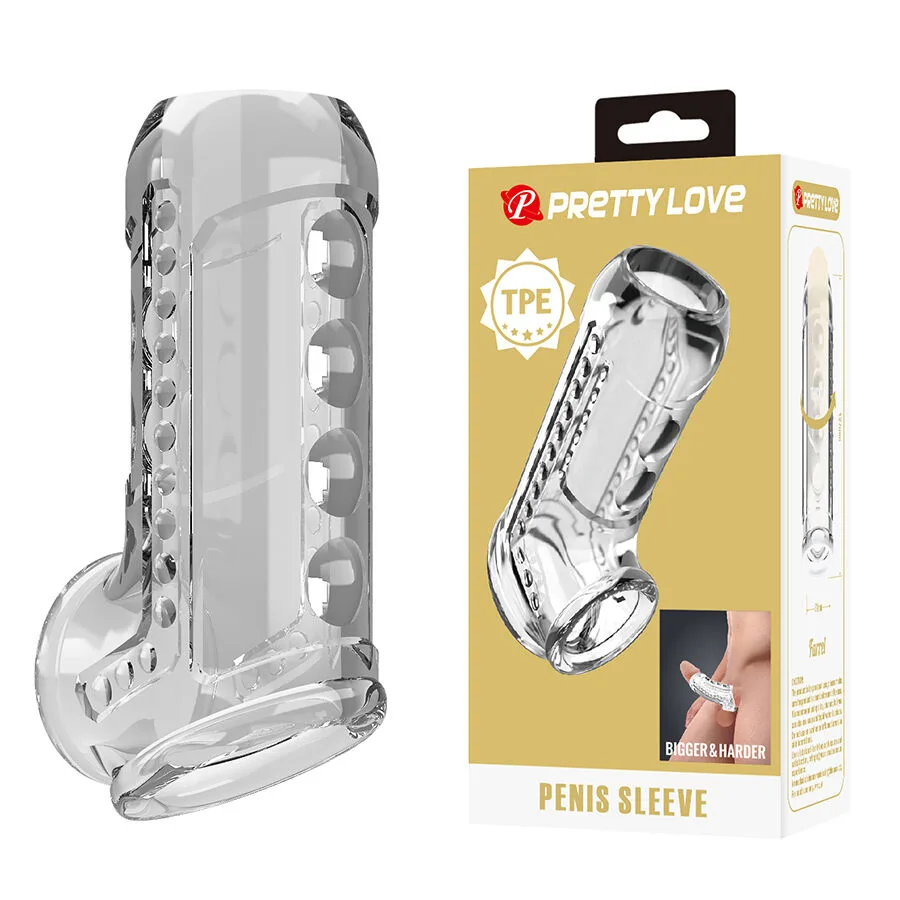 Pretty Love - Transparent Textured Penis Extension Sheath