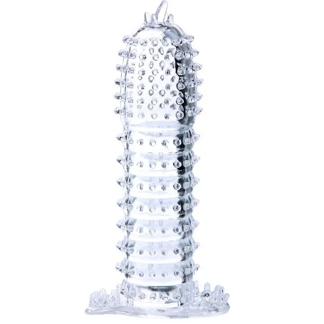 Baile - Transparent Penismanschett med Stimulerande Texturpunkter, 14 cm