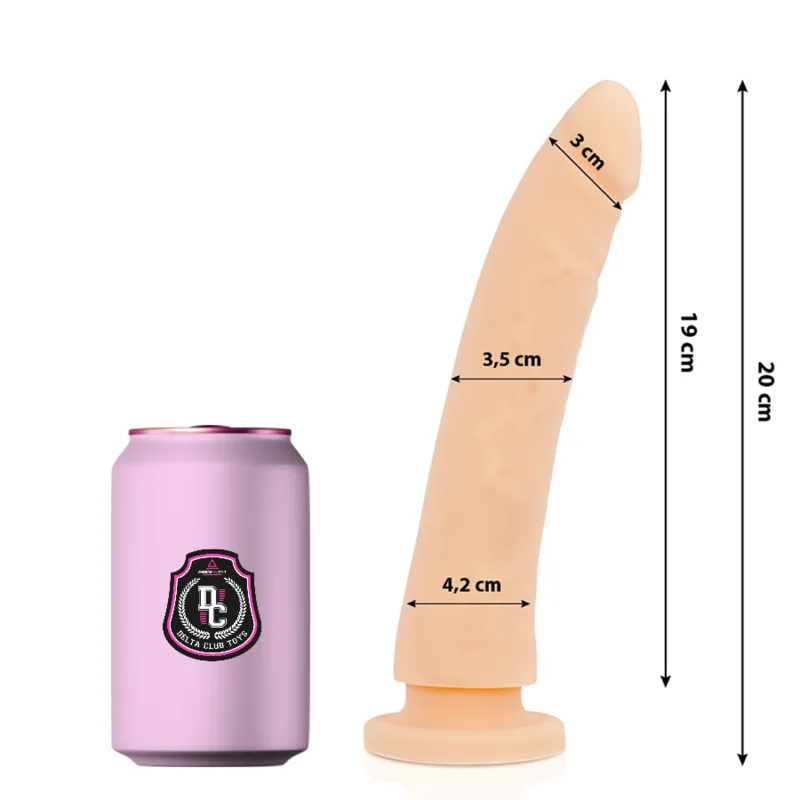 Delta Club - Natural Realistic Dildo | Medical-Grade Silicone | 20 cm Length x 4 cm Diameter