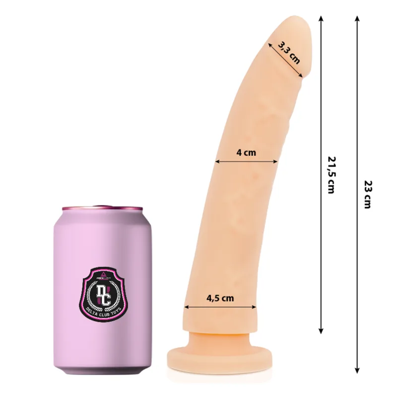 Delta Club Natural Realistic Dildo – Medical-Grade Silicone, 23 cm Length x 4.5 cm Diameter