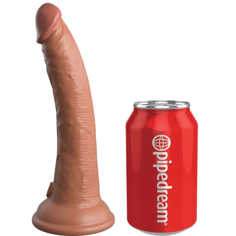 King Cock Elite Realistic Dual-Density Silicone Dildo – 17.8 cm Insertable – Caramel