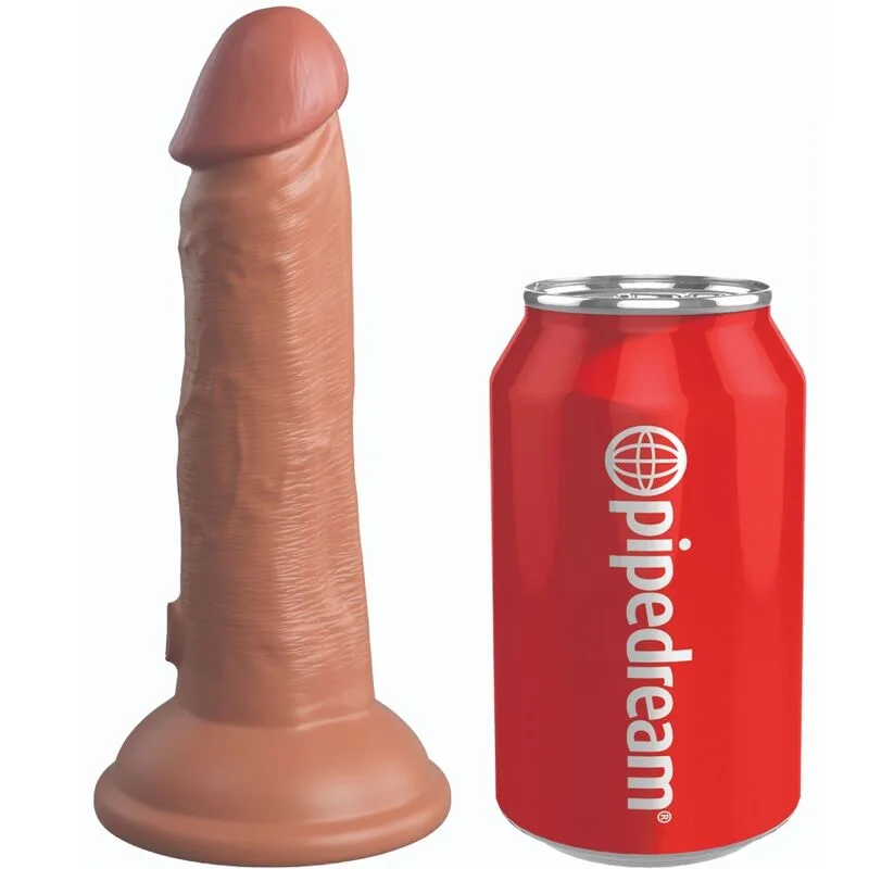 King Cock Elite Vibrating Dual-Density Silicone Realistic Dildo – 15.2 cm Insertable – Caramel