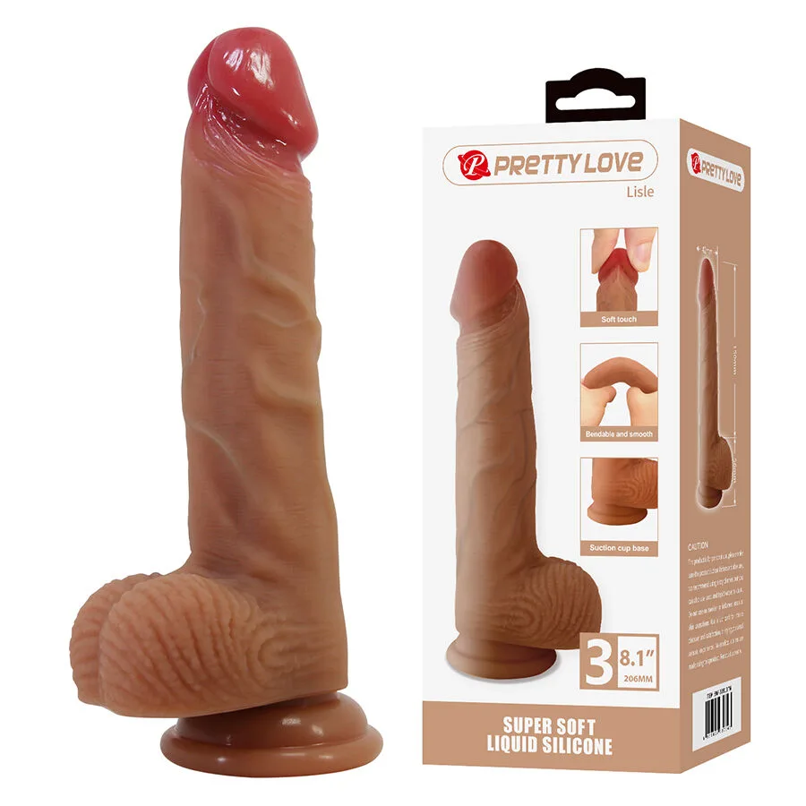 Pretty Love Lisle Realistisk Dildo med Sugkoppsbas | 20,6 cm Längd | 4,2 cm Diameter