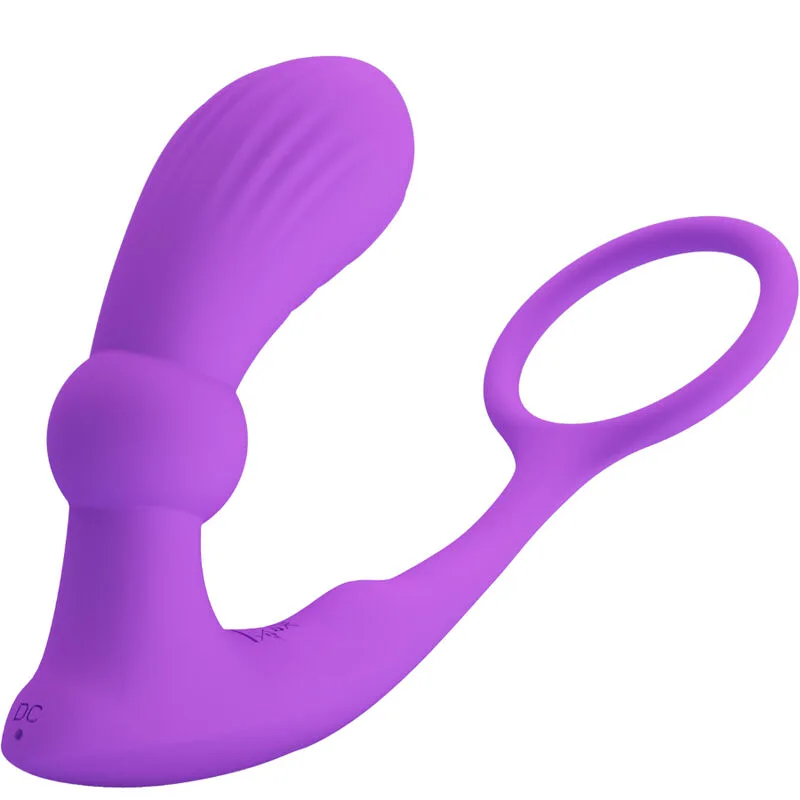 Pretty Love - Warren Violet Anal Plug & Vibrating Penis Ring Combination