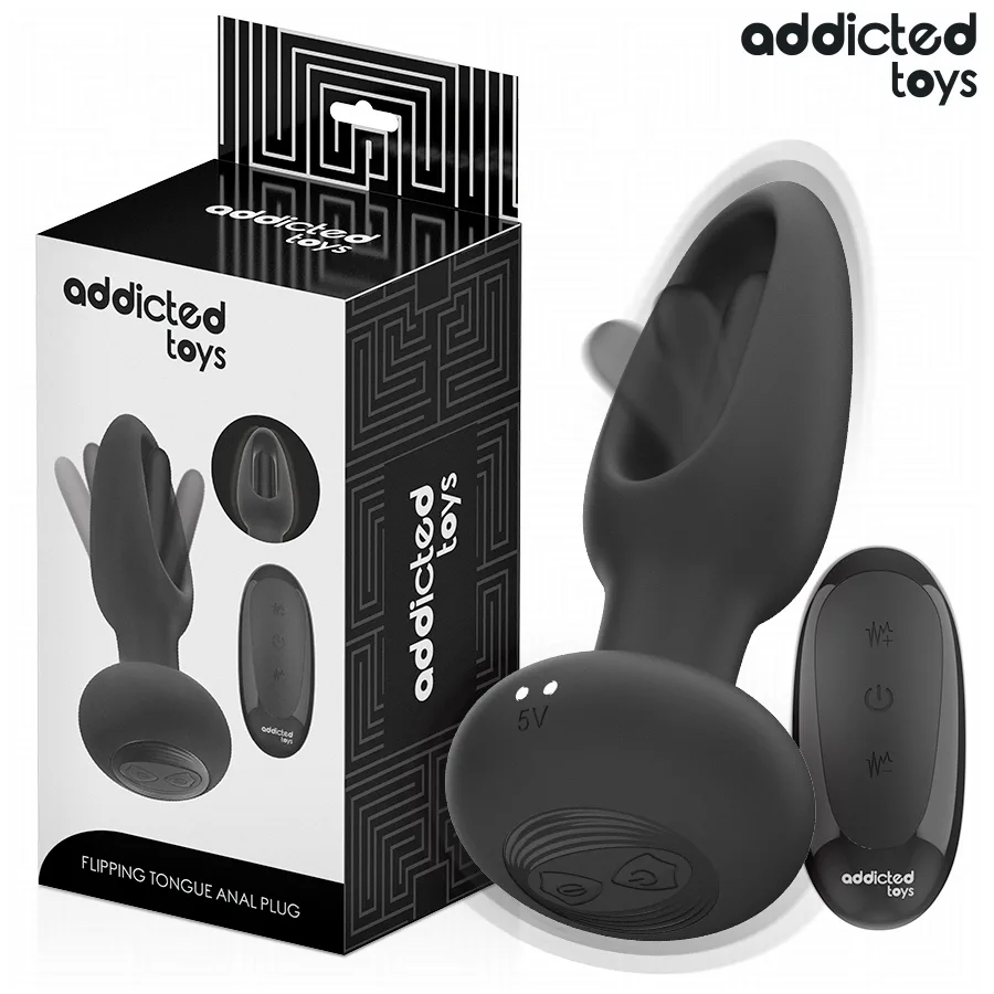 Addicted Toys – Anal Plug with Oscillating Stimulation Tongue and Wireless Remote Control