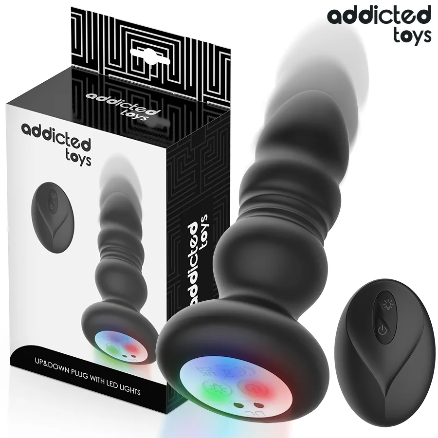 Addicted Toys - Thrusting & Vibrating Analplug med LED-ljus och Trådlös Fjärrkontroll