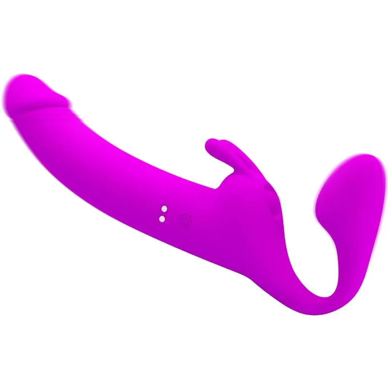 Pretty Love Zanini Strapless Strap-On Vibrator – 10 Vibrations & 10 Thumping-lägen – Lila