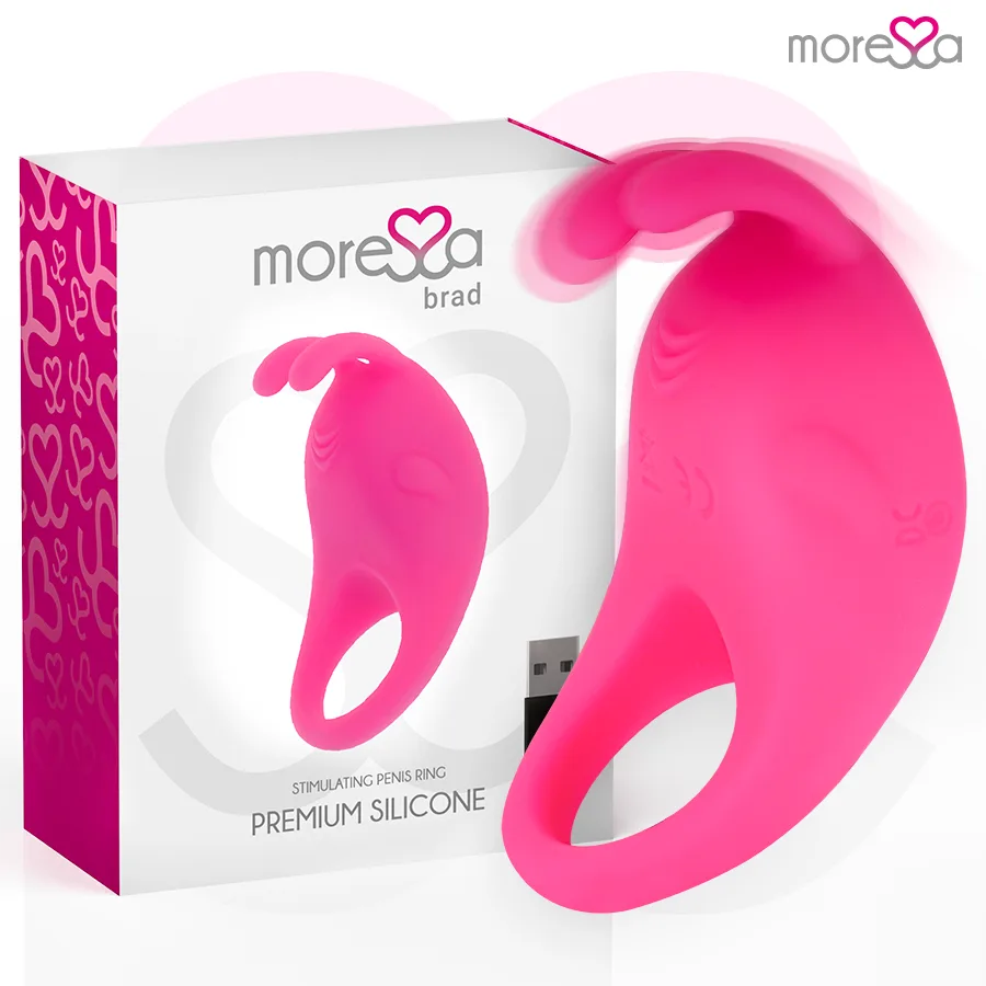 Moressa Brad Premium Silikon Uppladdningsbar Vibrerande Penisring – Rosa