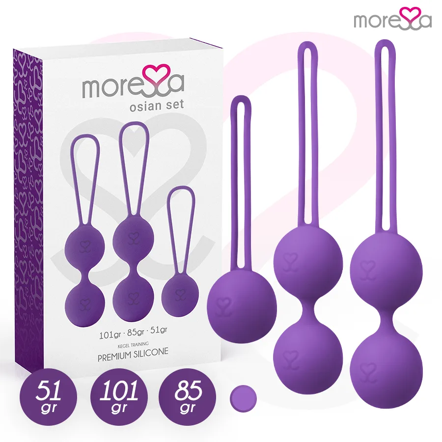 Moressa Osian Set Premium Bäckenbottenträning Kegelkulor – Lila Silikon