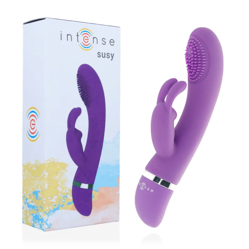 Intense Susy Silicone Rabbit Vibrator i Lila – Dubbelmotor med Oscillerande Klitoris- & Intern Stimulering