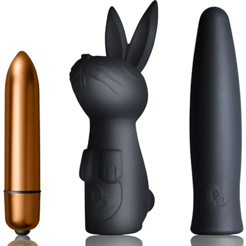 Rocks-Off Dark Desire Silhouette Kit – Kaninvibrator & Lyxigt Förvaringsfodral med Bulletvibrator