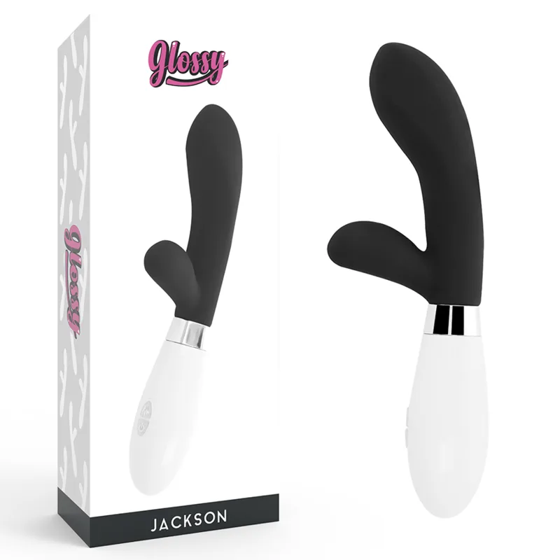 Glossy - Jackson Rabbit Vibrator Svart