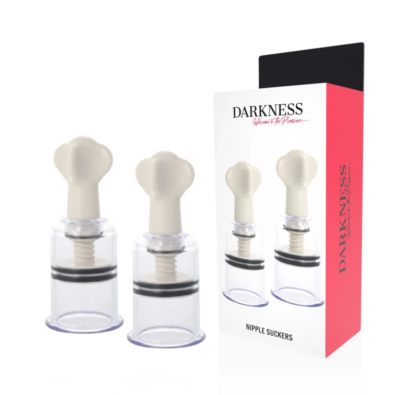 Darkness Transparent Nipple Suction Cups - 3.1 cm Internal Diameter (Set of 2)