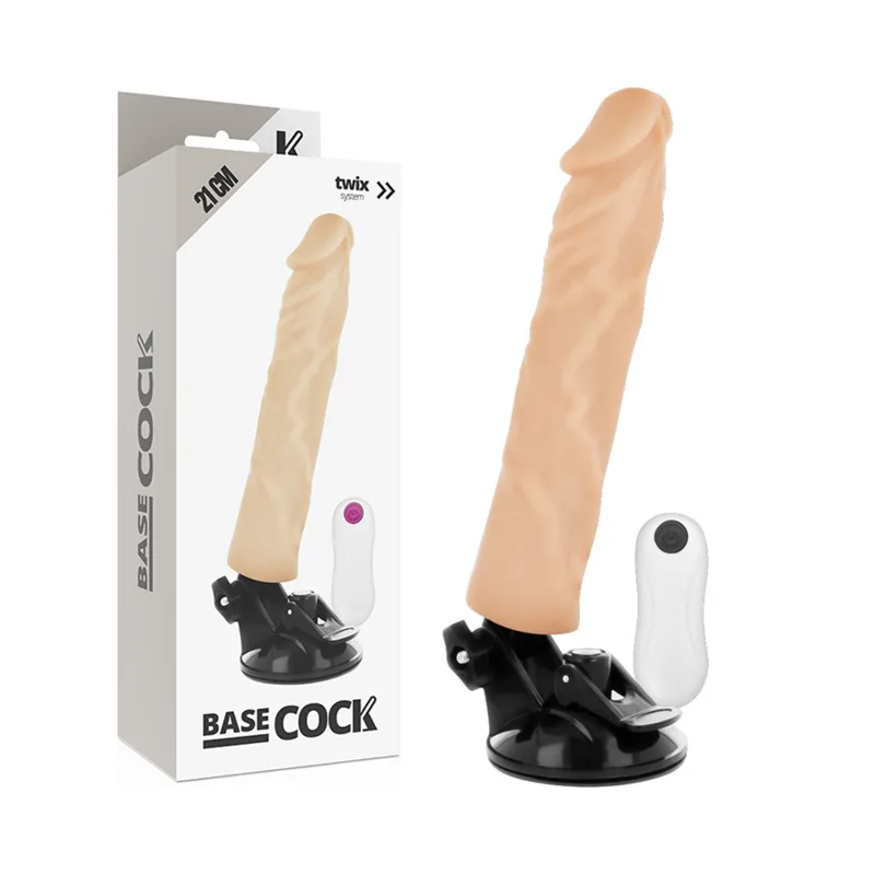 Basecock Realistisk Vibrerande Dildo med Fjärrkontroll – Flesh – 21 cm x 4 cm