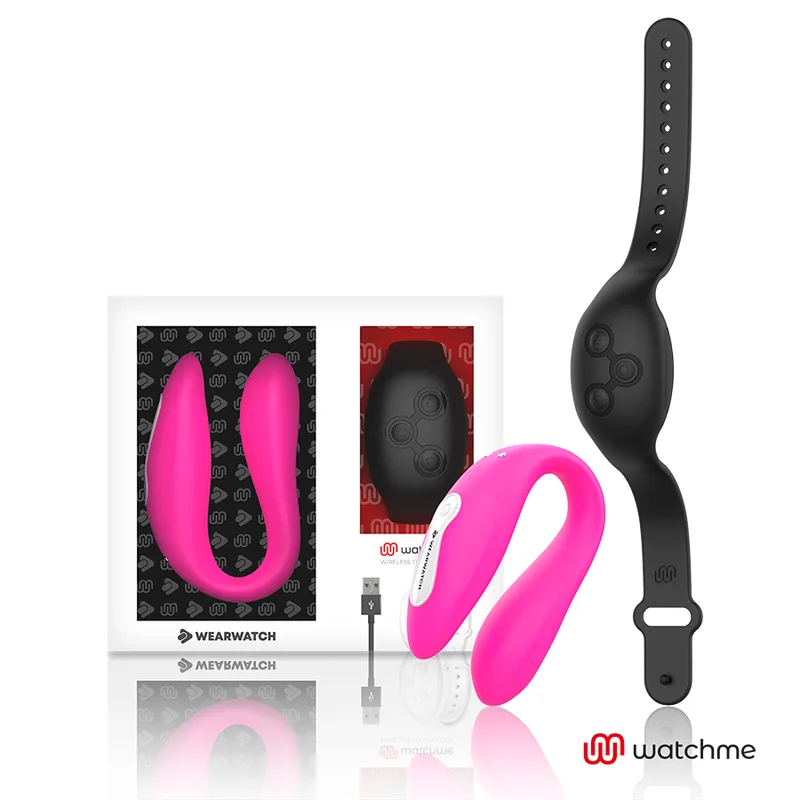 Wearwatch – WatchMe Dual Technology Bärbar Vibrator i Fuchsia & Jet Black