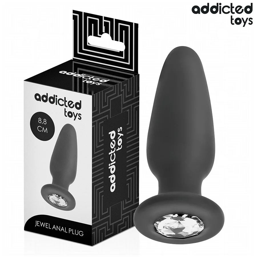 Addicted Toys – Smyckad Silikon Analplugg med Dekorativ Bas | Storlek S | 8,8 cm
