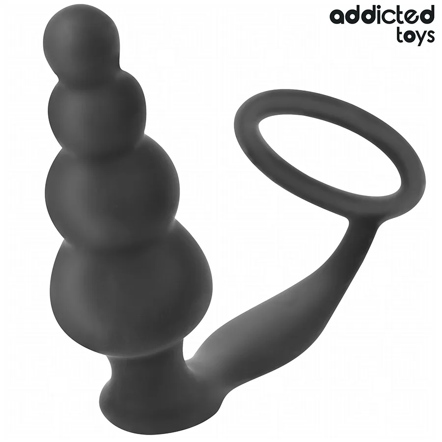 Addicted Toys - Silikon Analplugg med Testikelring – Modell 5