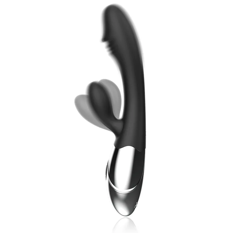Black & Silver Kaleb Dual-Motor Stimulerande Vibrator