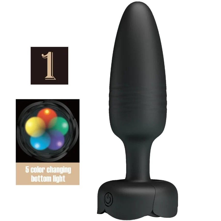 Pretty Love Tarion Analplug med LED-ljus – Svart, 12,5 cm