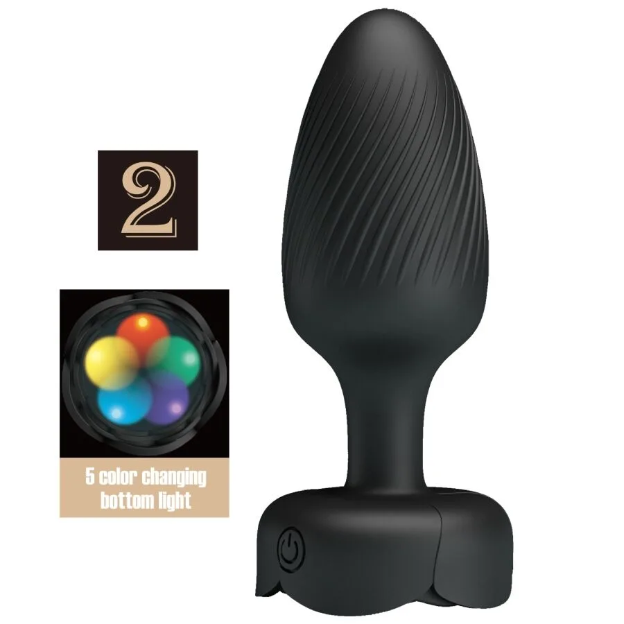 Pretty Love - Varian Analplug med LED-ljus Svart 10.8 cm