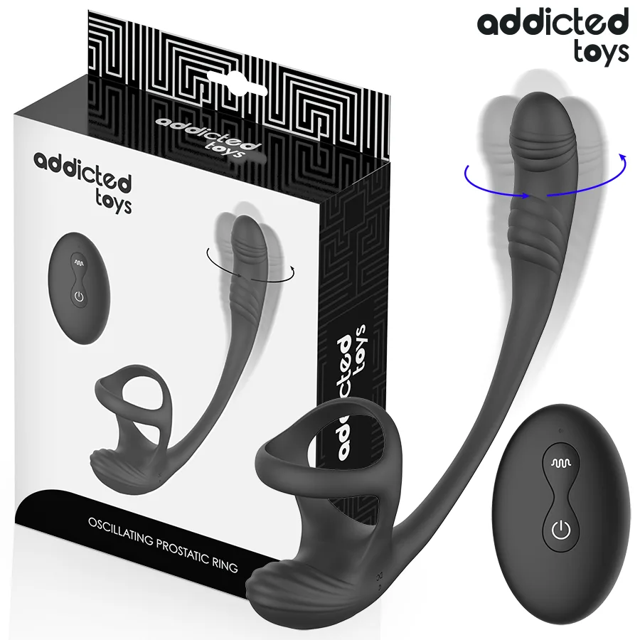 Addicted Toys - Multi-zon manlig stimulator med analplugg, 360° vågrörelse och testikelvibrationer