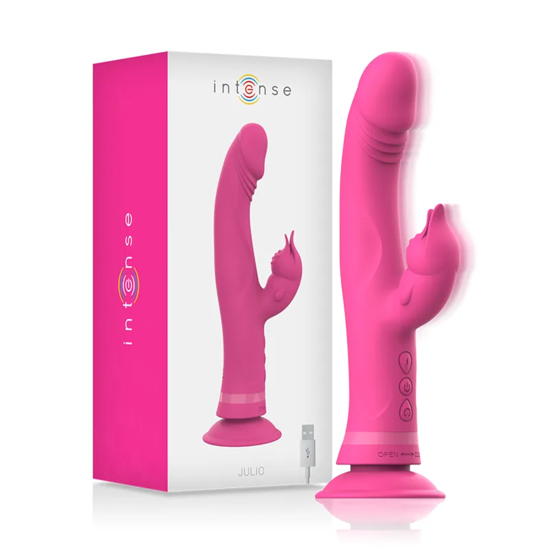 Intense Julio Dubbelmotors Rabbit-vibrator – Premium Silikon i Rosa