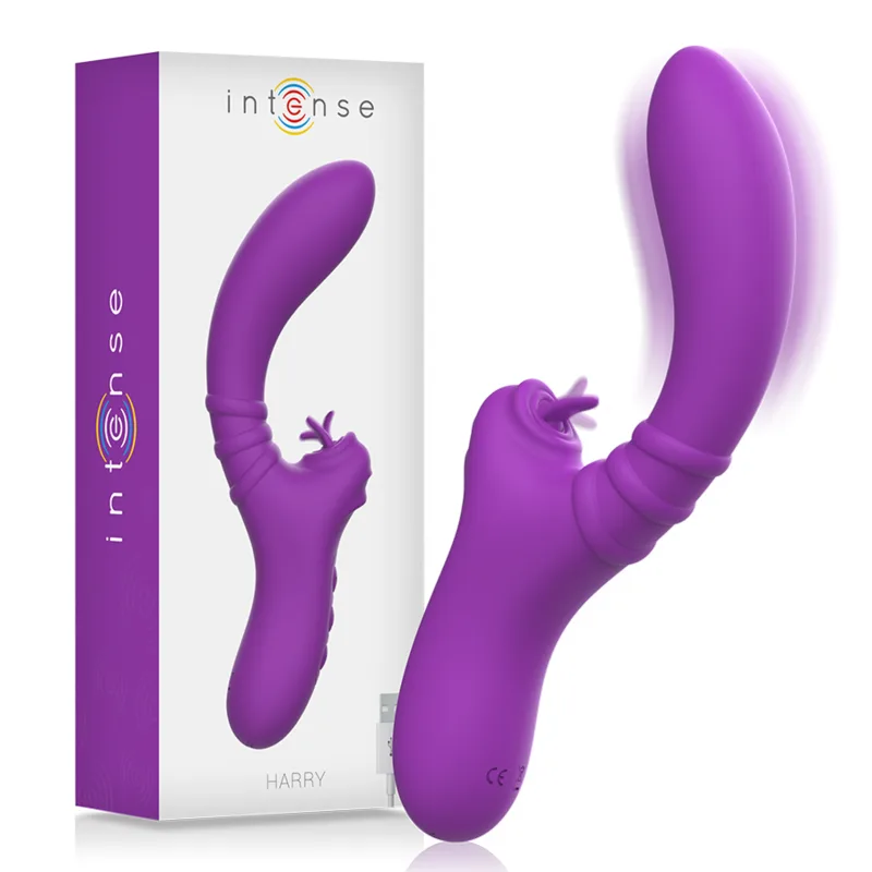Intense - Harry Flexibel Vibrator med Klitorisstimulering och Tungspets