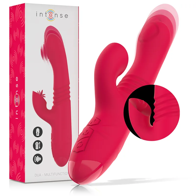 Intense - Dua Multifunktionell Uppladdningsbar Upp & Ner Vibrator med Klitoral Tungstimulator