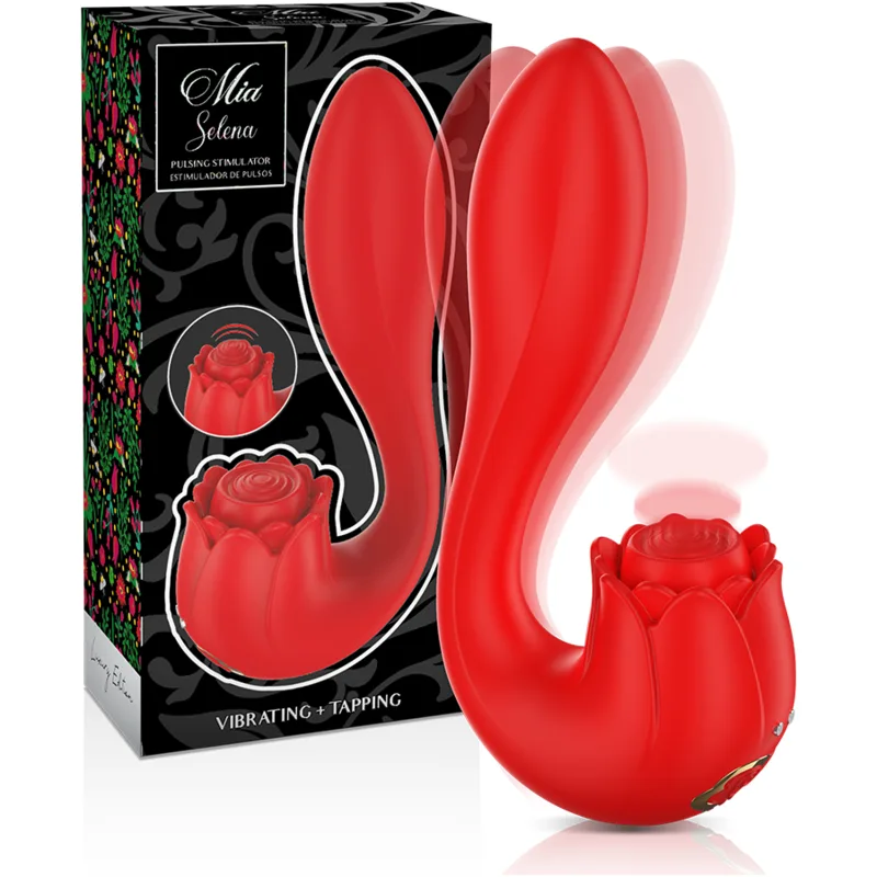 Mia Selena Dual-Action Clitoral Stimulator with Vibration & Tapping Technology – Red