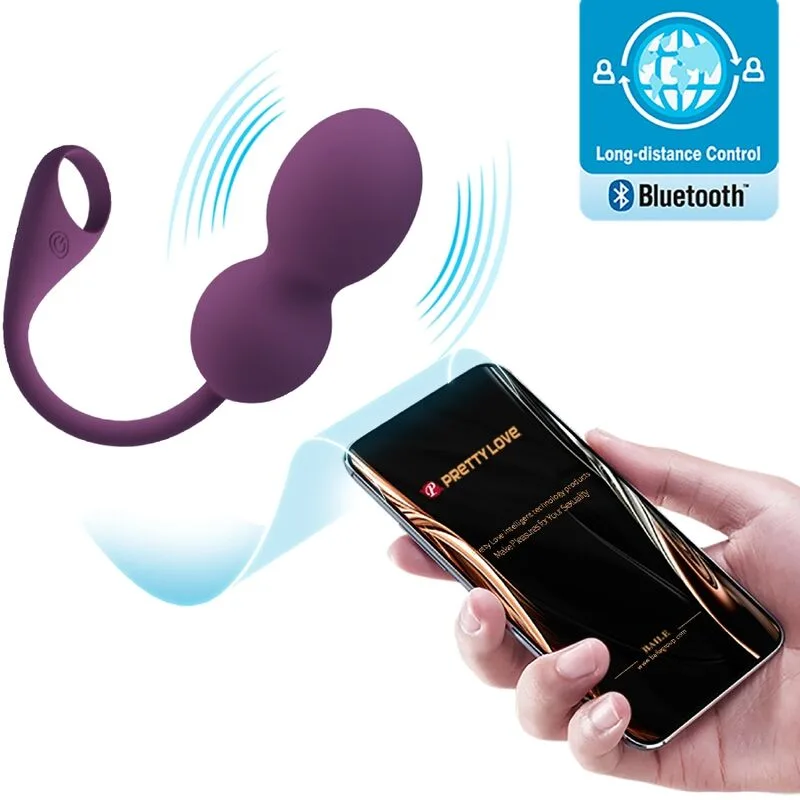 Pretty Love - Elvira App-Controlled Kegel Exercise Balls with Remote Vibration - Purple