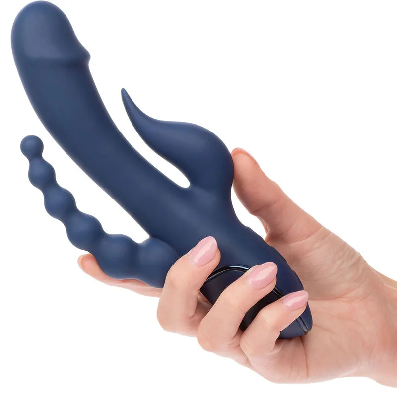 CalExotics - Triple Orgasm Rechargeable Triple-Action Vibrating Massager in Blue