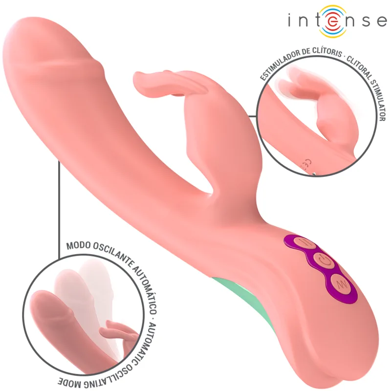 Intense Rachel Rabbit Vibrator – Dubbel stimulering med oscillerande spets och 5 vibrationsmoder | Rosa