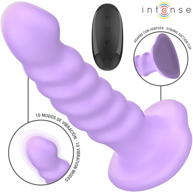 Intense – Brenda Spiral-Design Vibrator Size M | 10 Vibration Modes | Remote Control | Purple