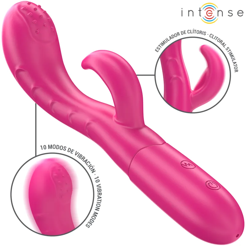 Intense - Amara Klitorisvibrator med Stimulerande Tunga | 10 Vibrationsmodi | Rosa